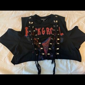 Fashion nova Rock no and roll super crop top